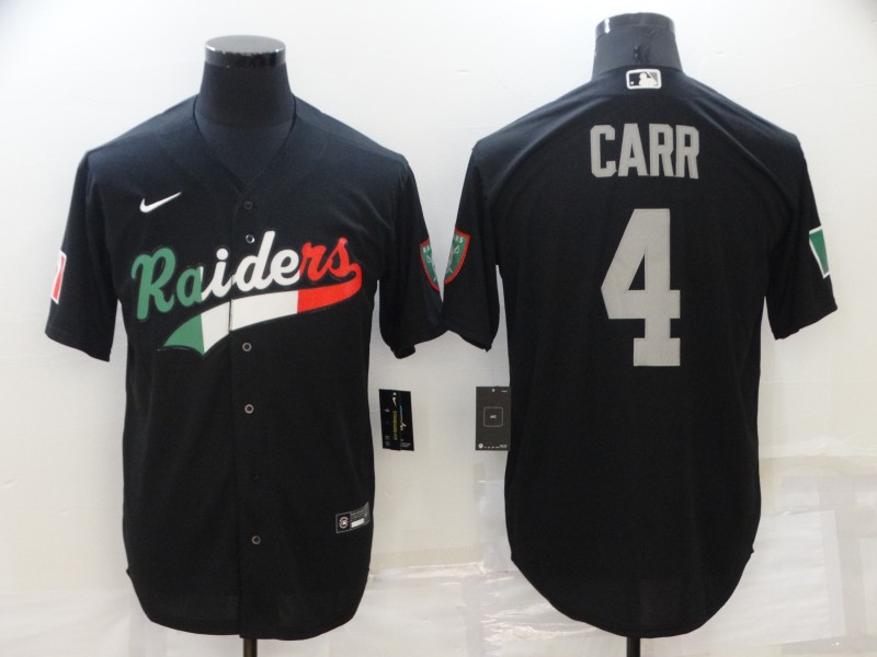 Men's Las Vegas Raiders Derek Carr #4 Black Team Jersey Joint Edition